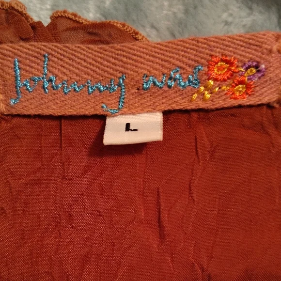 Johnny Was Rust Ruffle Blouse - Picture 2 of 2